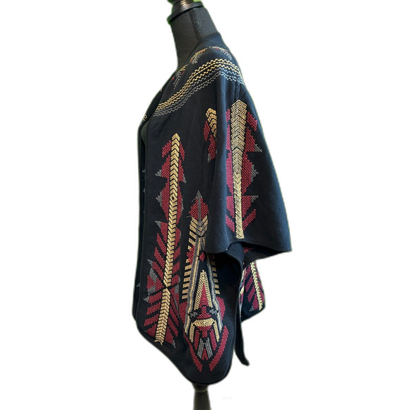 Johnny Was JW Los Angele Tribal Kimono Boho Cardigan Southwestern Embroidery (S) - Picture 6 of 12
